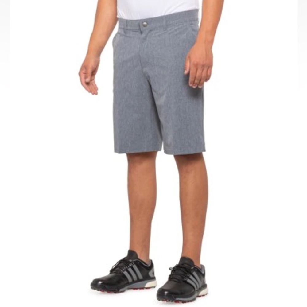 adidas | Men’s Navy Heather Flat-Front Zipper/Button Close Golf Shorts Size 40